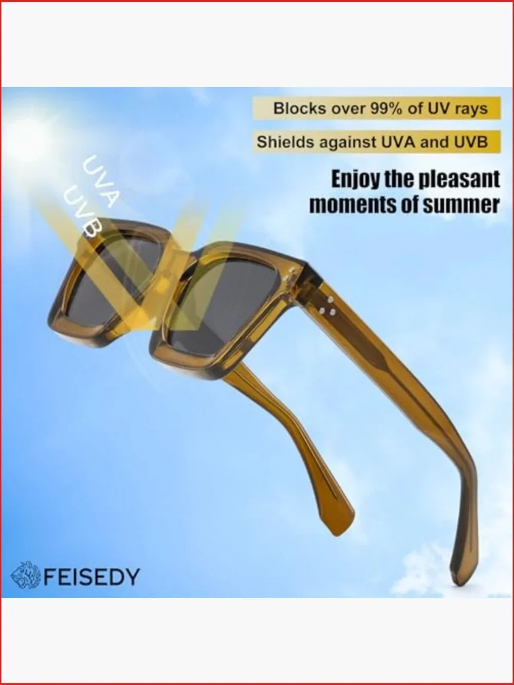 Chunky Square Polarized Sunglasses Rectangle UV400 Protection Thick Frame